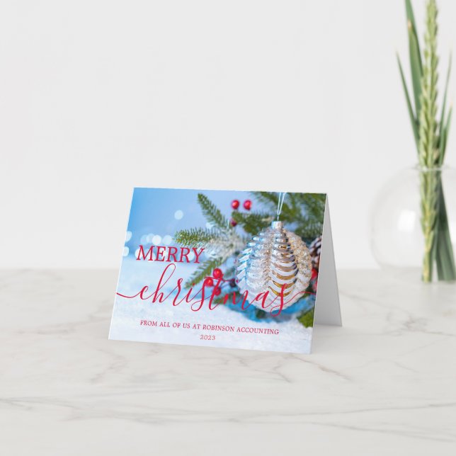 Tarjeta Festiva Navidades empresariales modernas (Anverso)