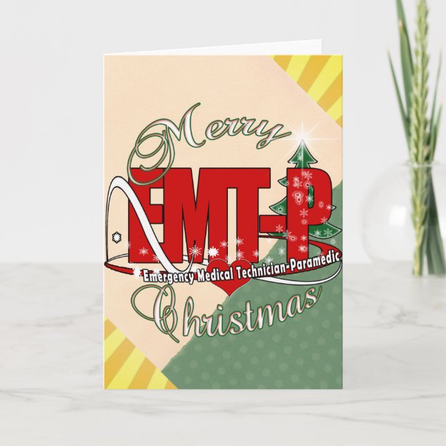 Tarjeta Festiva NAVIDADES EMT-P Emergencia Médica Paramédica (Anverso)