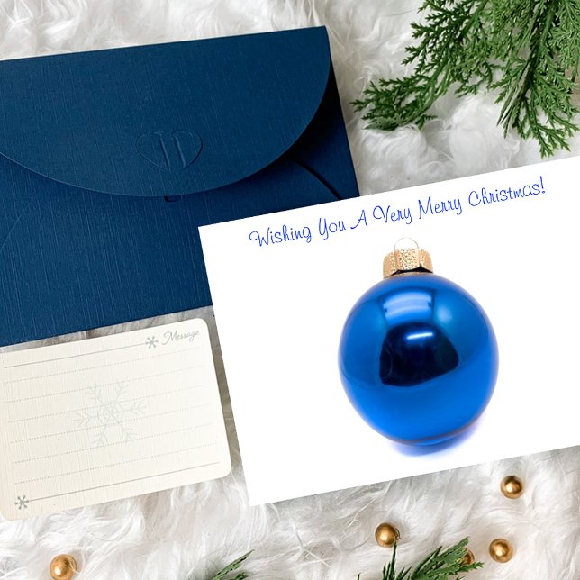 Tarjeta Festiva Navidades en baudible de ornamento azul (Subido por el creador)