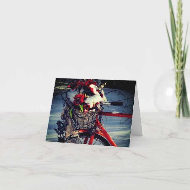 Tarjeta Festiva Navidades en bicicleta (Anverso)