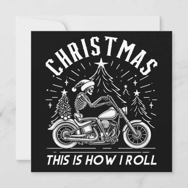 Tarjeta Festiva Navidades En Biker Así Es Como Me Dejo (Anverso)