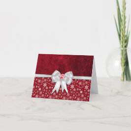 Tarjeta Festiva Navidades en blanco de vacaciones Bow Gem Notecard