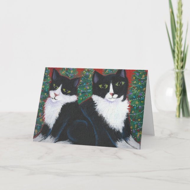 TARJETA FESTIVA NAVIDADES EN BLANCO Y NEGRO (Anverso)