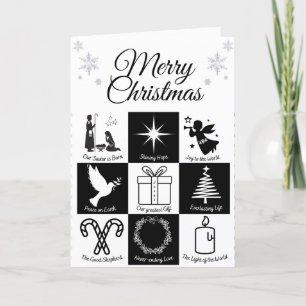 Tarjeta Festiva Navidades en blanco y negro