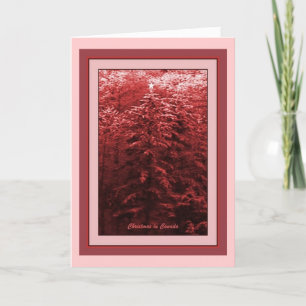 Tarjeta Festiva Navidades en Canada Burgundy Holiday Card