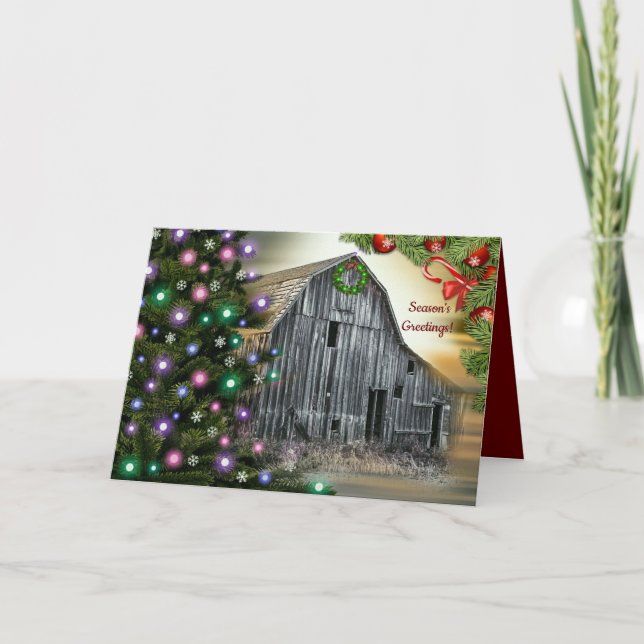 Tarjeta Festiva Navidades En El Barn (Anverso)