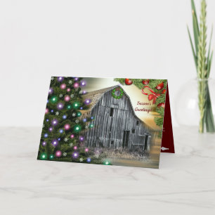Tarjeta Festiva Navidades en el granero