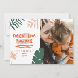Tarjeta Festiva Navidades en july tropical palmera foto moderna