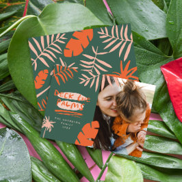 Tarjeta Festiva Navidades en july tropical palmera foto moderna