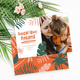 Tarjeta Festiva Navidades en july tropical palmera foto moderna