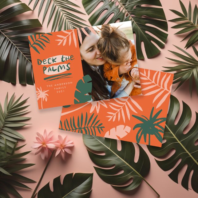 Tarjeta Festiva Navidades en july tropical palmera foto moderna (Subido por el creador)