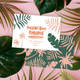 Tarjeta Festiva Navidades en july tropical palmera moderna