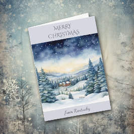 Tarjeta Festiva Navidades en Kentucky Winter Landscape