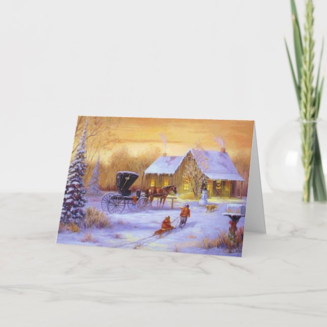 Tarjeta Festiva Navidades en la cabina (Anverso)