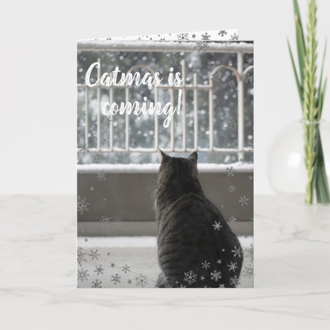 Tarjeta Festiva Navidades en la carta de vacaciones de nieve con g (Anverso)
