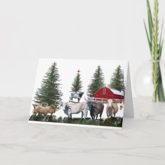 Tarjeta Festiva Navidades en la granja
