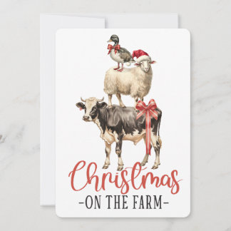 Tarjeta Festiva Navidades En La Granja, Navidades De Las Granjas