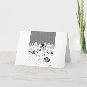 Tarjeta Festiva Navidades en la Madera del Árbol Mágico