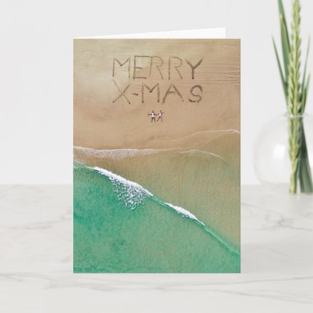 Tarjeta Festiva Navidades en la playa (Anverso)