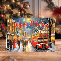 Navidades en Londres: Red Bus Street Scene