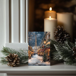Tarjeta Festiva Navidades en París: El mercado de la Torre Eiffel 
