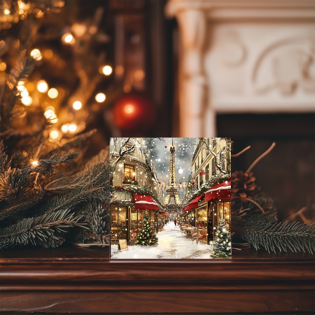 Tarjeta Festiva Navidades en París: Encanto de vacaciones en la Av (Subido por el creador)