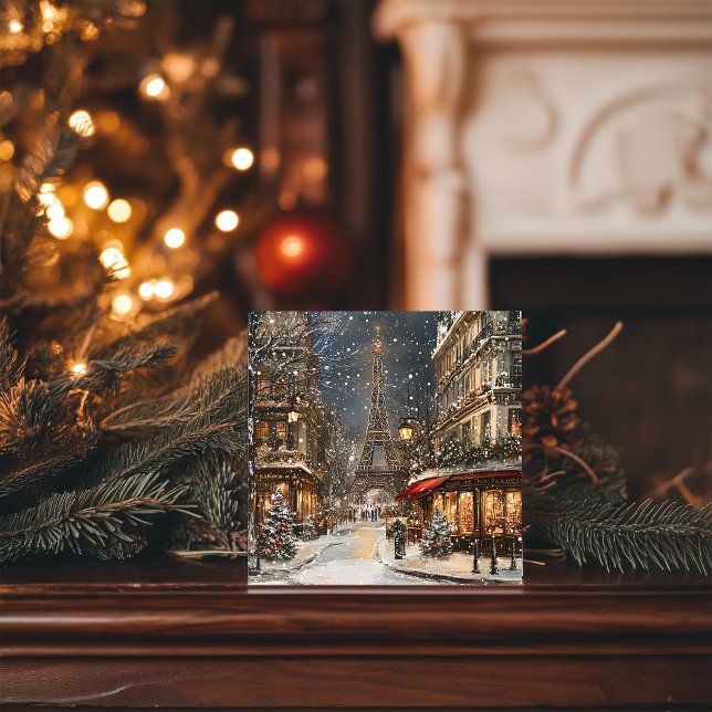 Tarjeta Festiva Navidades en París: La reluciente Torre Eiffel (Subido por el creador)