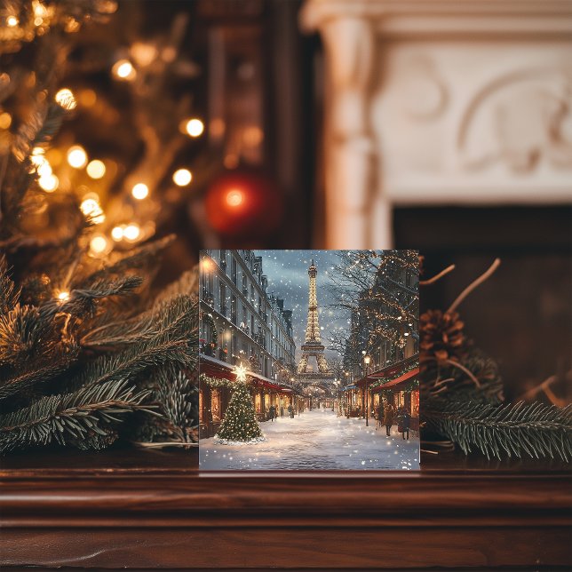 Tarjeta Festiva Navidades en París: La Torre Eiffel iluminada (Subido por el creador)