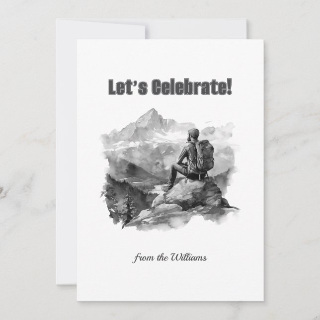 Tarjeta Festiva Navidades en temporada de vacaciones Hombre hacien (Anverso)