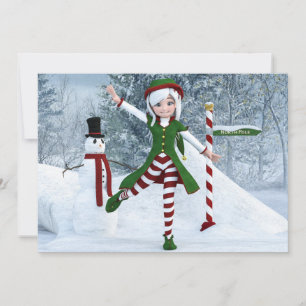 Tarjeta Festiva Navidades en un bosque de invierno