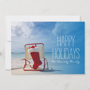 Tarjeta Festiva Navidades en una tumbona