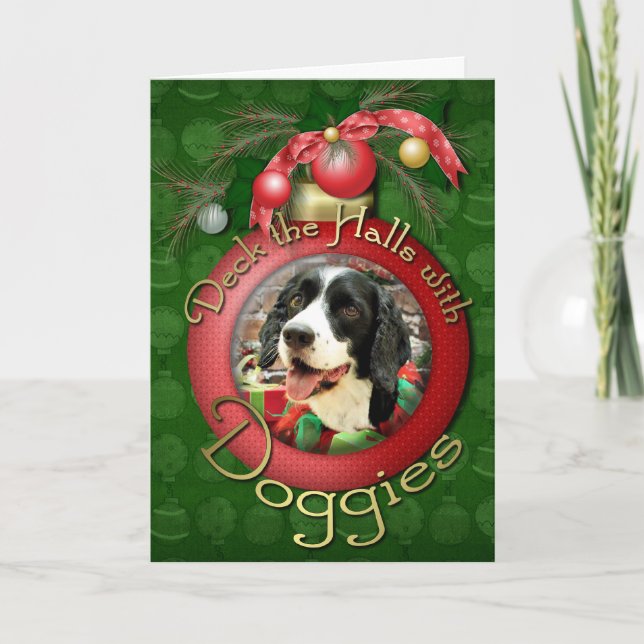 Tarjeta Festiva Navidades - English Springer Spaniel - Betsy (Anverso)
