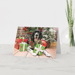 Tarjeta Festiva Navidades - English Springer Spaniel - Bosley