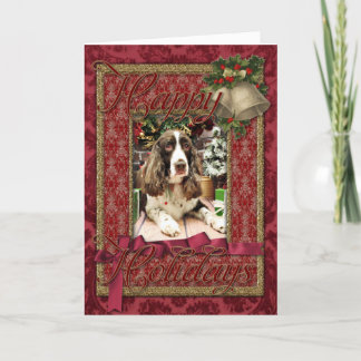 Tarjeta Festiva Navidades - English Springer Spaniel - Logan