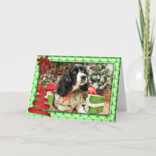 Tarjeta Festiva Navidades - English Springer Spaniel - Lucy