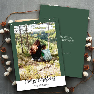 Tarjeta Festiva Navidades enmarcados como verde del bosque fotográ