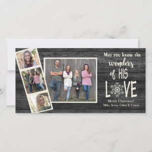 Tarjeta Festiva Navidades enmarcados en madera oscura