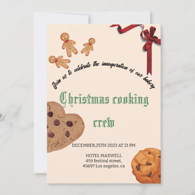 Tarjeta Festiva Navidades equipo de intercambio de galletas de int (Anverso)