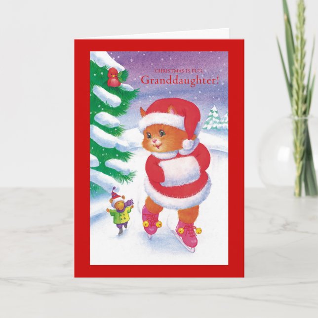 Tarjeta Festiva Navidades es nieta divertida (Anverso)