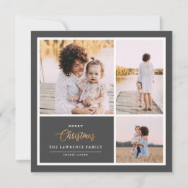 Tarjeta Festiva Navidades es oro | Collaje fotográfico Gray Modern