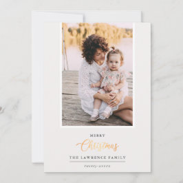 Tarjeta Festiva Navidades es oro | Foto vertical marfil-moderna