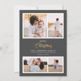 Tarjeta Festiva Navidades es oro | Gray Elegant 4 festividades fot