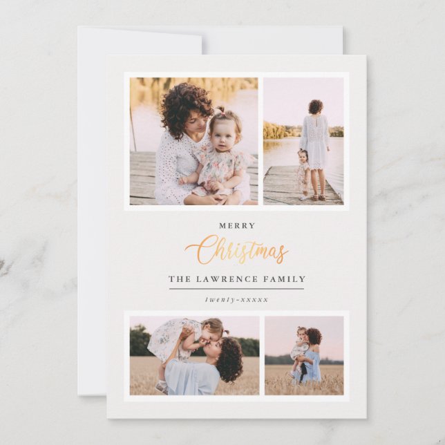 Tarjeta Festiva Navidades es oro | Marfil Elegant 4 festividades f (Anverso)