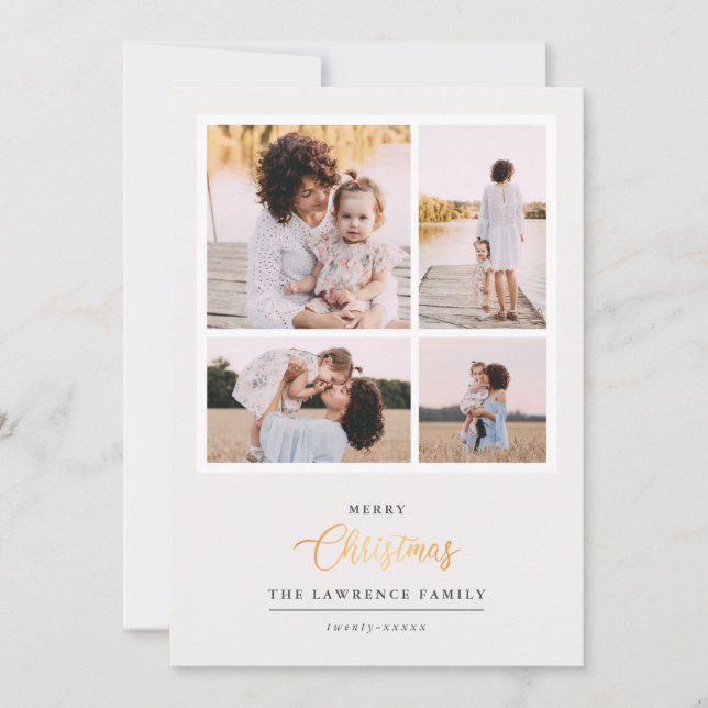 Tarjeta Festiva Navidades es oro | Marfil Moderno 4 festividades f (Anverso)