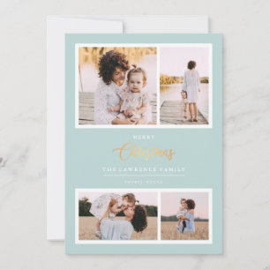 Tarjeta Festiva Navidades es oro   Mint Elegant 4 festividades fot