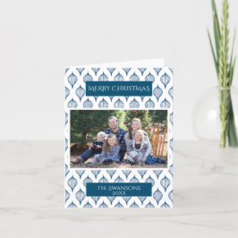 Tarjeta Festiva Navidades escandinavos azules. Foto