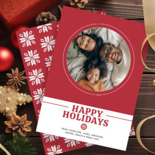 Tarjeta Festiva Navidades escandinavos nórdicos foto personalizada