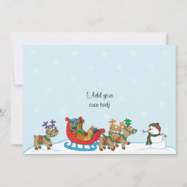 Tarjeta Festiva Navidades Escena de Nieve de dos caras/plana/tarje