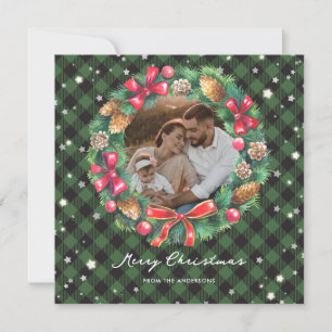 Tarjeta Festiva Navidades escribieron foto de estrellas de plástic