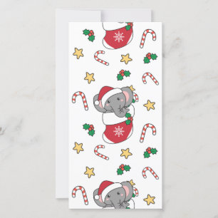 Tarjeta Festiva Navidades eslovacos Nieve Animales de invierno Slo